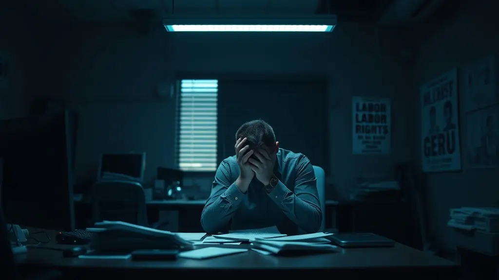 Trabajador afectado por hostigamiento laboral en oficina