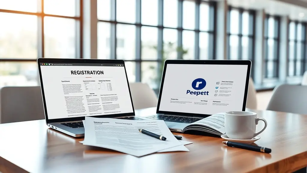 Escritorio con documentos de registro de empresa nueva en Perú