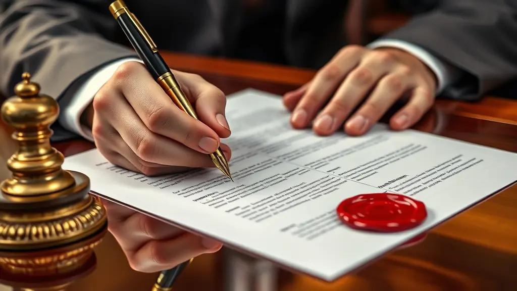 Firma de poder notarial con sello oficial en notaría peruana